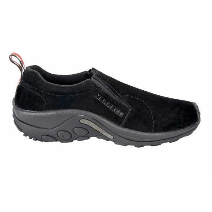 Merrell Mens Jungle Moc Black Suede Leather Shoes w/ Grip Soles +eva Pick SZ