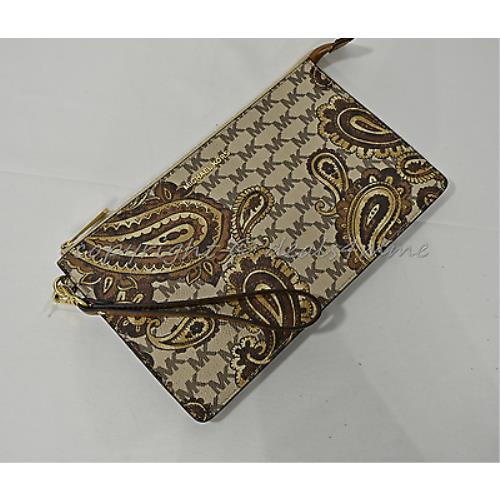 Michael Kors Daniela Large Heritage Paisley Clutch/wristlet in Luggage Brown