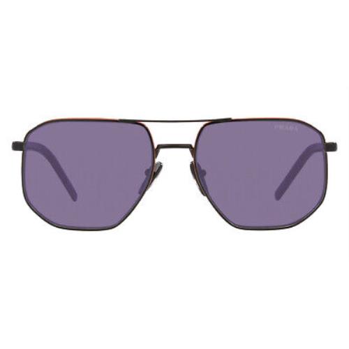 Prada PR 59YS Sunglasses Black/orange Violet Mirrored Internal Silver 57mm