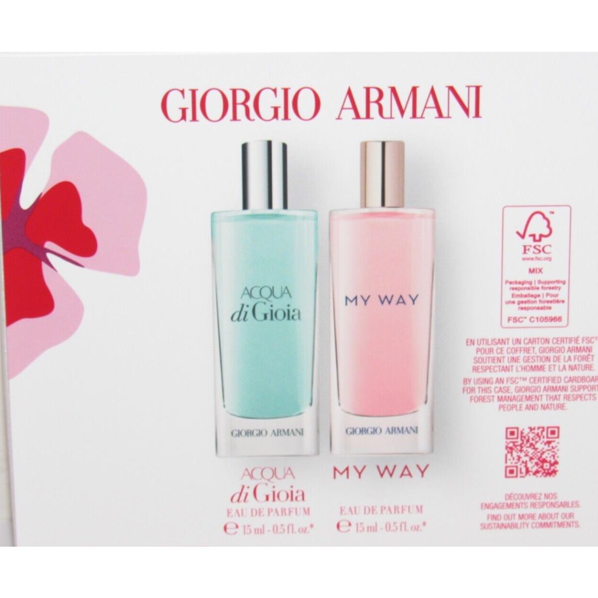 Giorgio Armani My Way + Acqua di Gioia Eau de Parfum 0.5 Oz Perfume Travel Set