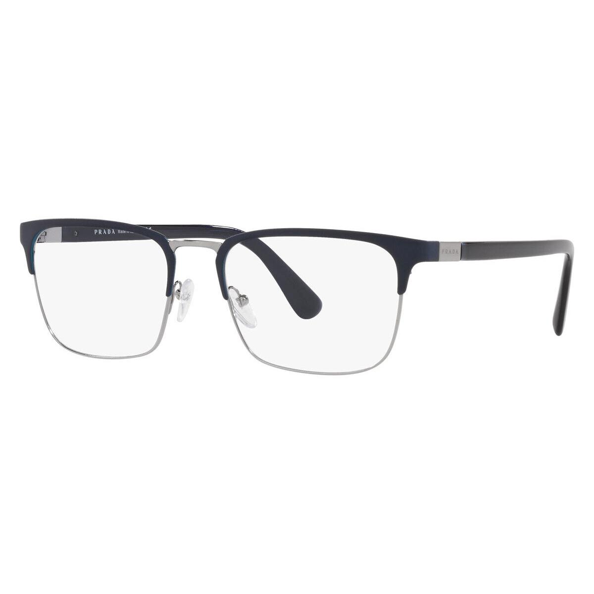 Prada PR 54TV Eyeglasses RX Men Blue Rectangle 55mm