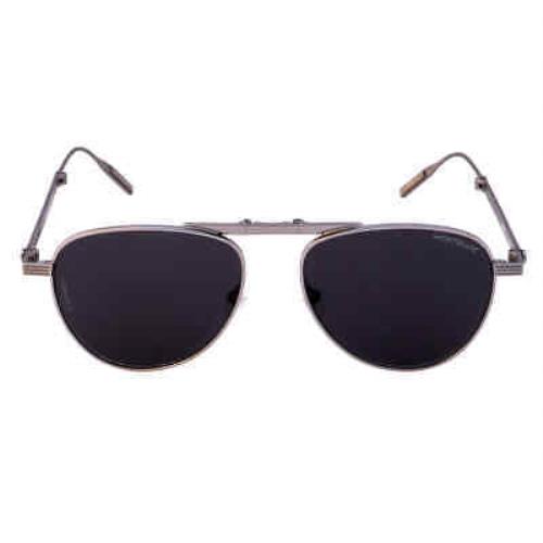 Montblanc Grey Pilot Men`s Sunglasses MB0091S 001 54 MB0091S 001 54