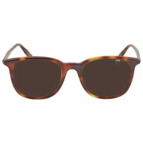 Montblanc Brown Square Men`s Sunglasses MB0006S 002 52 MB0006S 002 52