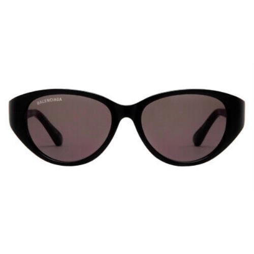 Balenciaga BB0209SA Sunglasses Women Black Gray Oval 55mm