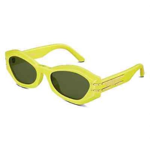Christian Dior Diorsignature B1U 66C Yellow Gold Green Lens Women Sunglasses