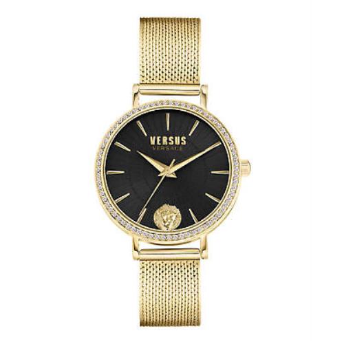 Versus Versace Womens Mar Vista Crystal Gold 34mm Bracelet Fashion Watch