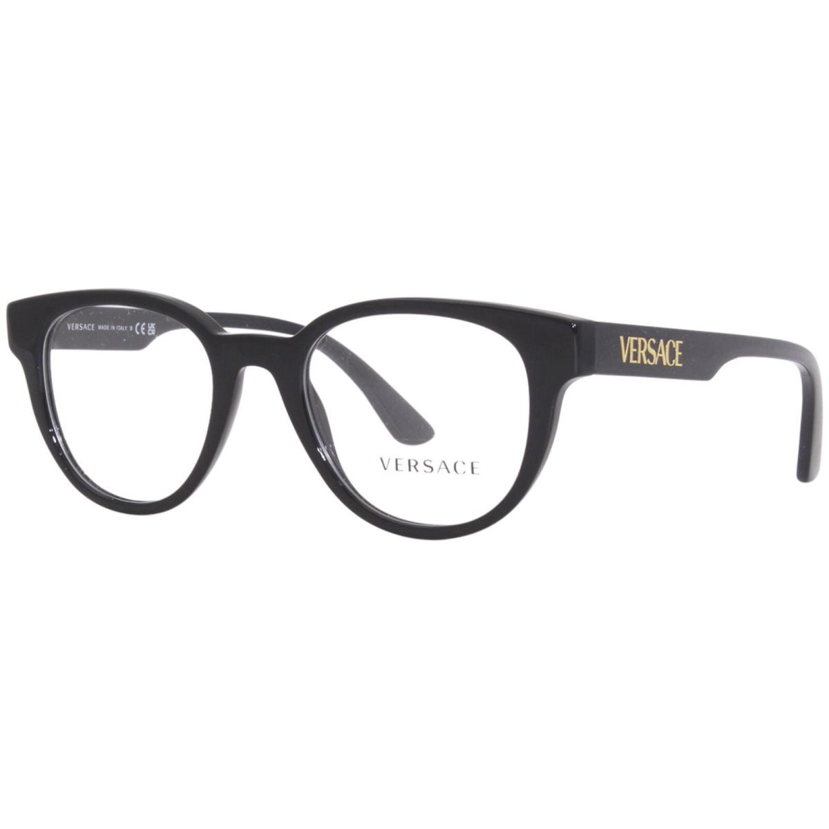 Versace VE3317F GB1 Eyeglasses Frame Men`s Black Full Rim Square Shape 51mm