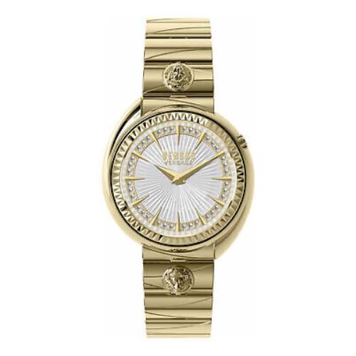 Versus Versace Womens Tortona Crystal Gold 38mm Bracelet Fashion Watch