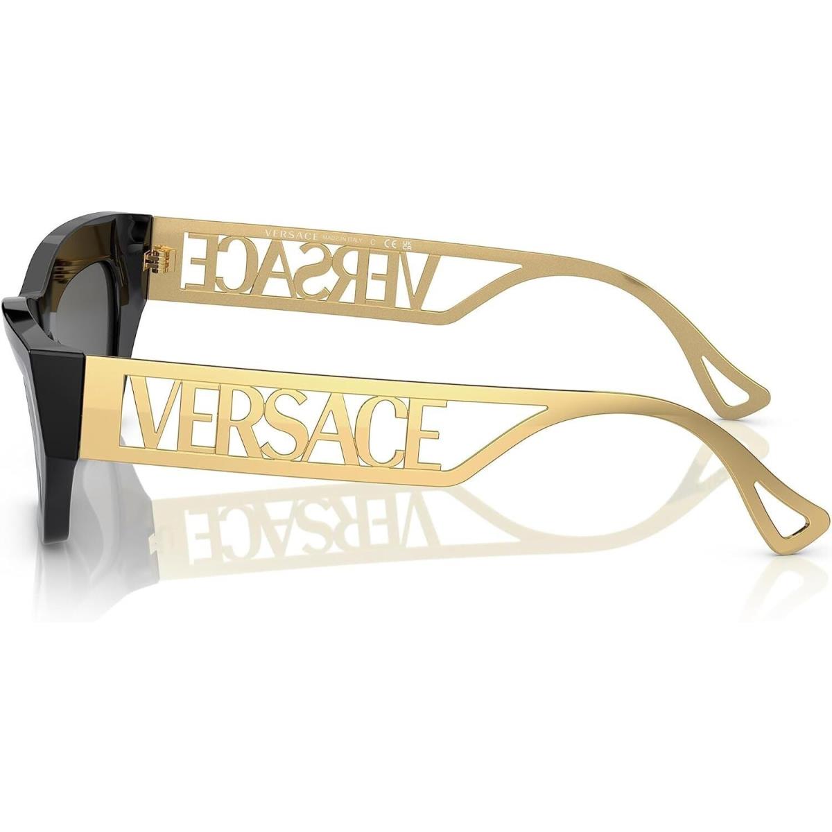Versace VE 4432U GB1/87 Black/gold Plastic Fashion Sunglasses Grey Lens