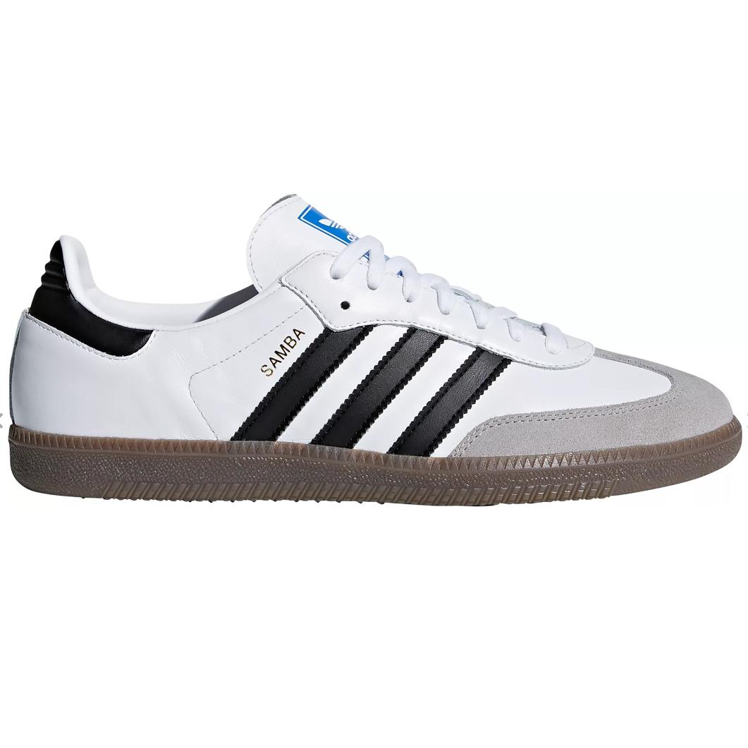 Adidas Samba OG Leather Shoes White Black Gum All Sizes B75806 Men`s Shoes