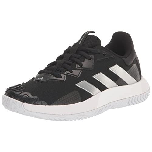 Adidas Women`s Solematch Control Tennis Shoe Core Black/Silver Metallic/White