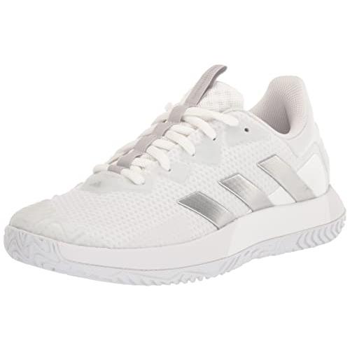 Adidas Women`s Solematch Control Tennis Shoe White/Silver Metallic/Grey One