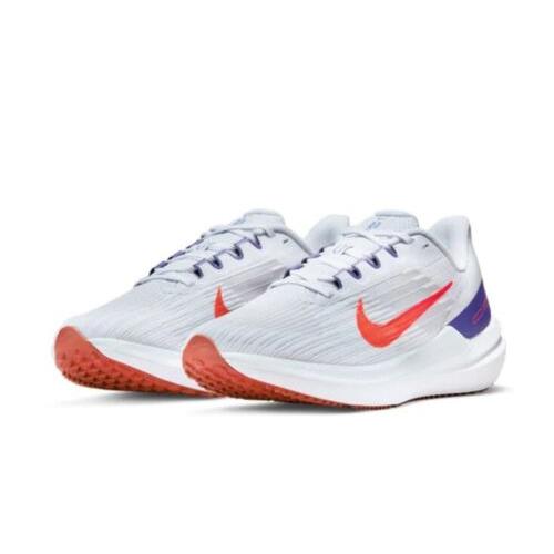 Men Nike Air Winflo 9 Running Training Shoes Football Grey/crimson DD6203-006 - Football Grey/Bright Crimson