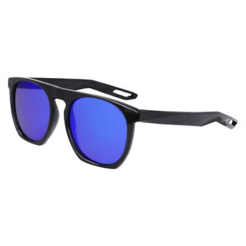 Nike Flatspot Xxii M DV2259 Sunglasses Round 52mm - Frame: Obsidian / Ultraviolet Mirrored, Lens: Ultraviolet Mirrored