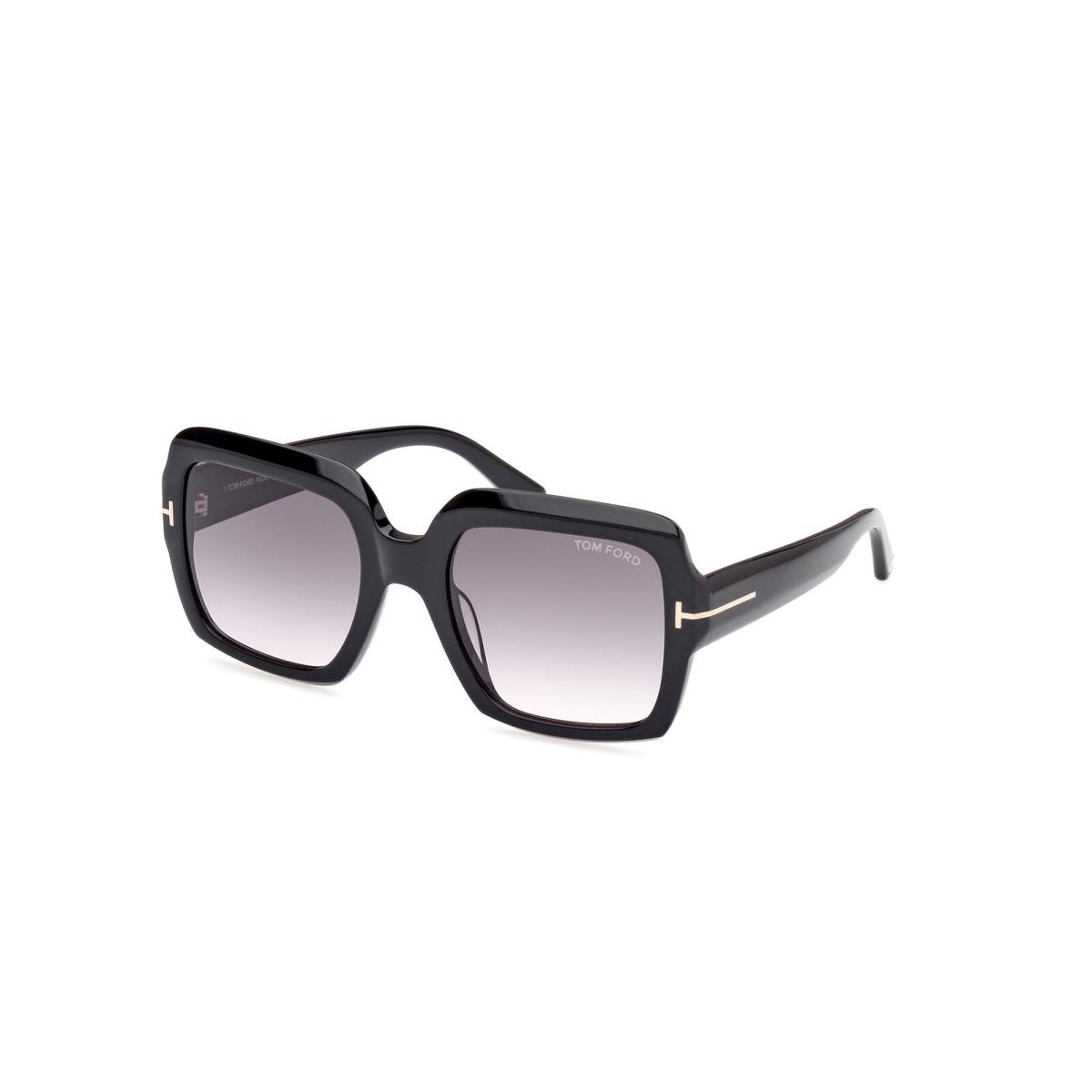 Tom Ford FT1082 01B Plastic Shiny Black Gradient Smoke 54 mm Women`s Sunglasses