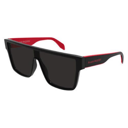 Alexander Mcqueen AM0354S Sunglasses Black Gray Shield 99mm