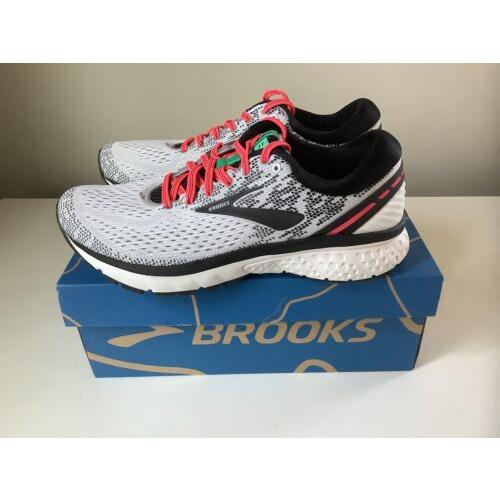 Brooks Ghost 11 Women`s Running Shoes - White/black/pink - Sz 9