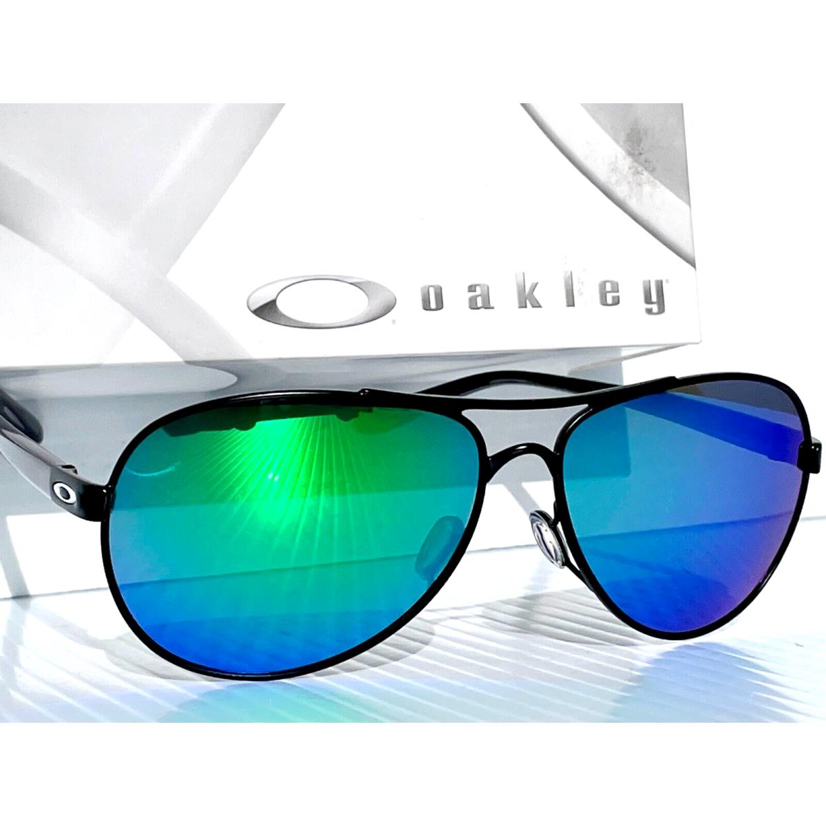 Oakley Feedback Satin Black w 59mm Polarized Galaxy Jade Lens Sunglass 4079