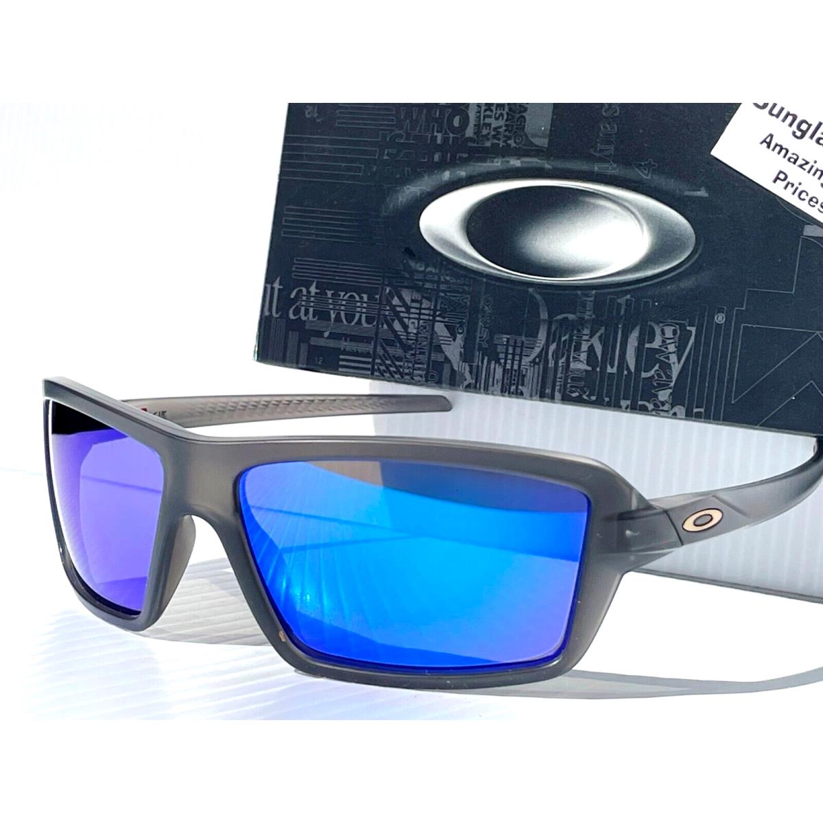 Oakley Cables Matte Grey Smoke Polarized Blue Mirror Lens Sunglass 9129-15