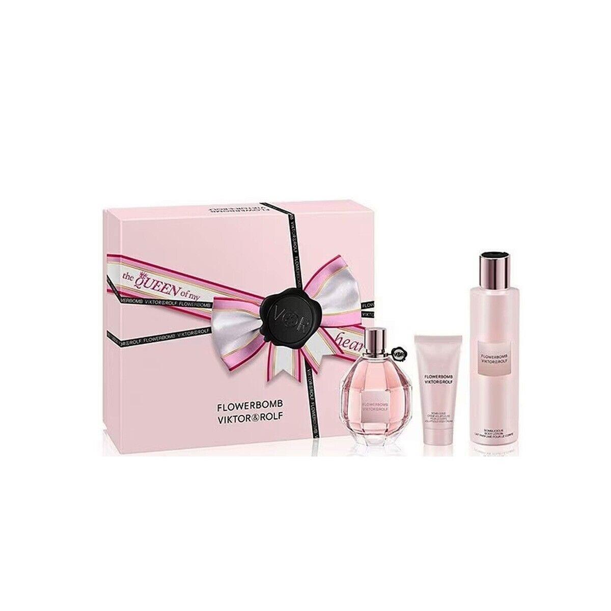 Viktor Rolf Flowerbomb Eau De Parfum Gift Set - Edp + Body Lotion + Body Cream