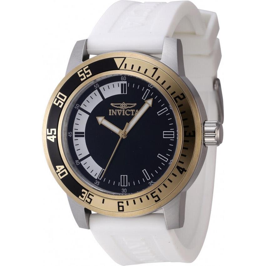 Invicta Men`s Specialty Watch 45MM Stainless Case Gold/black Bezel Japan Mov