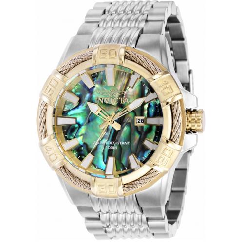 Invicta 38395 Mens Abalone Dial Swiss Quartz Chronograph Silverip Bracelet