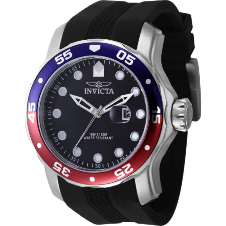 Invicta Pro Diver Quartz Black Dial Pepsi Bezel Men`s Watch 45735