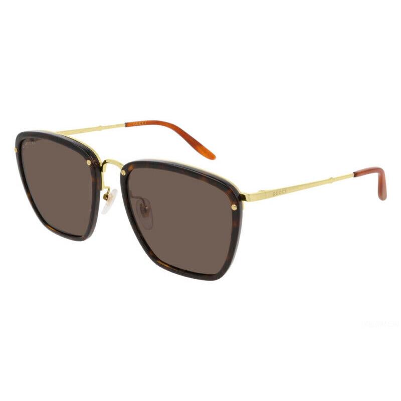 Gucci Sunglasses GG0673S 002 Havana Gold/brown Lens Square 56mm