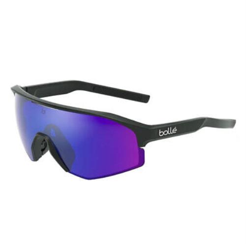 Bolle Lightshifter XL Black Matte/brown Blue Lenses Sunglasses BS014002 - Frame: Black