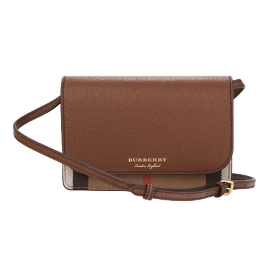 Burberry Hampshire Brown House Check Women`s Crossbody Bag 80463211