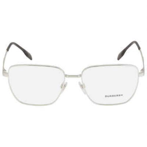 Burberry Booth Demo Square Men`s Eyeglasses BE1368 1005 56 BE1368 1005 56 - Frame: Silver