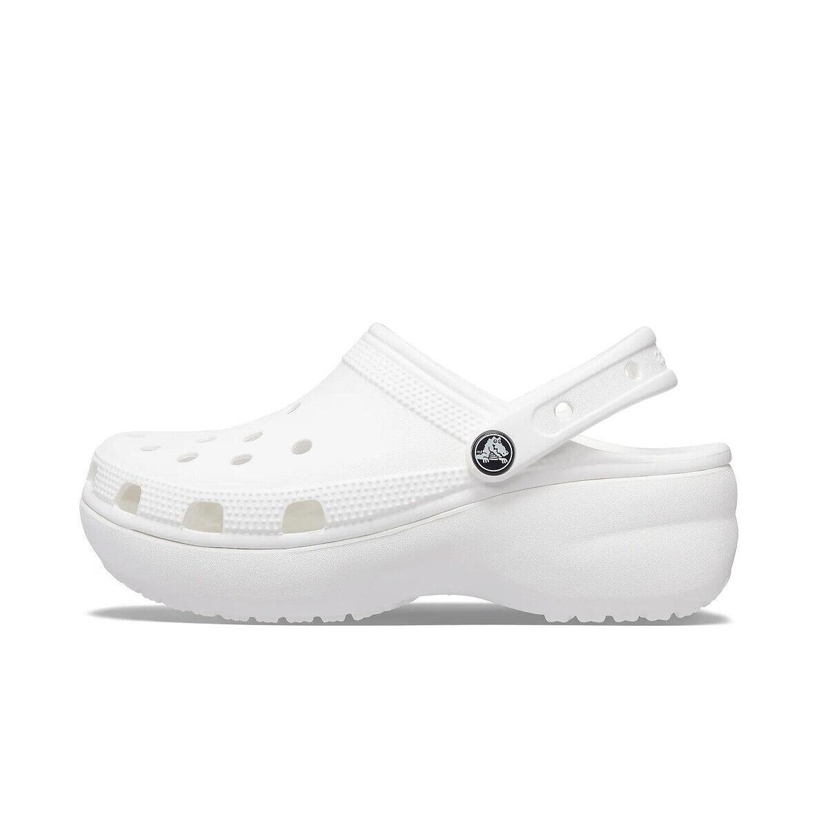 Crocs Clogs Classic Platform Unisex Adults White 206750 Slip On - White
