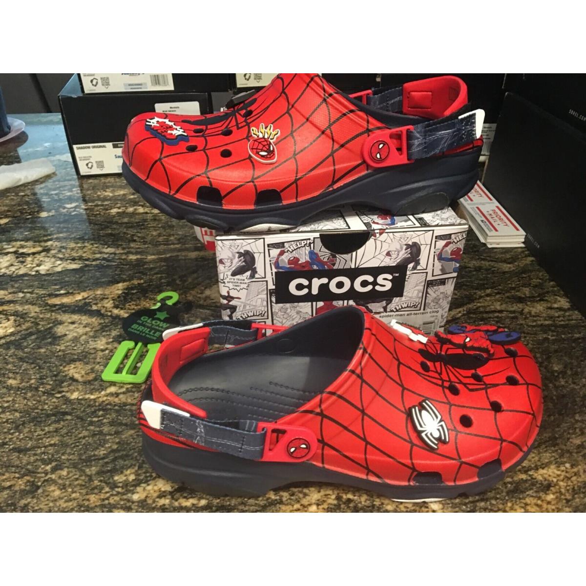 Mens Crocs Spiderman All Terrain Clog Shoes Size 10