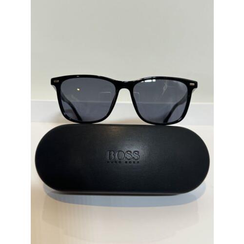 Hugo Boss 1554/S 807IR. Black Unisex Polarized Acetate Sunglasses 56mm