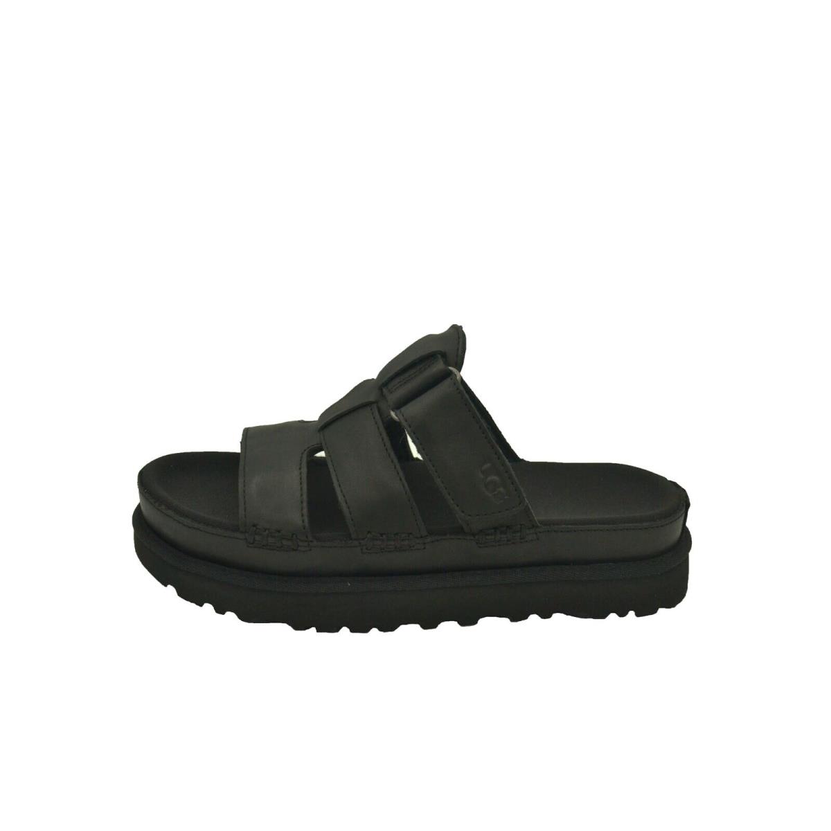 Women`s Shoes Ugg Goldenstar Slide Leather Sandals 1154652 Black - Black