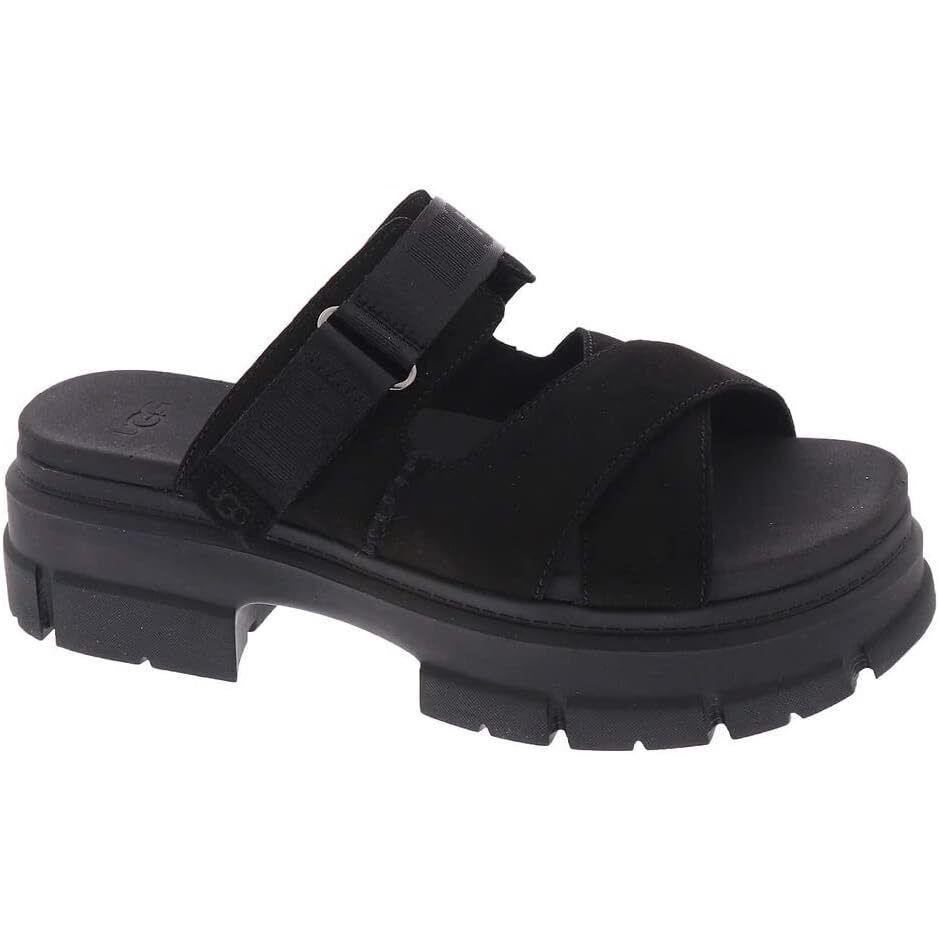 Women`s Shoes Ugg Ashton Slide Nubuck Platform Sandals 1136765 Black