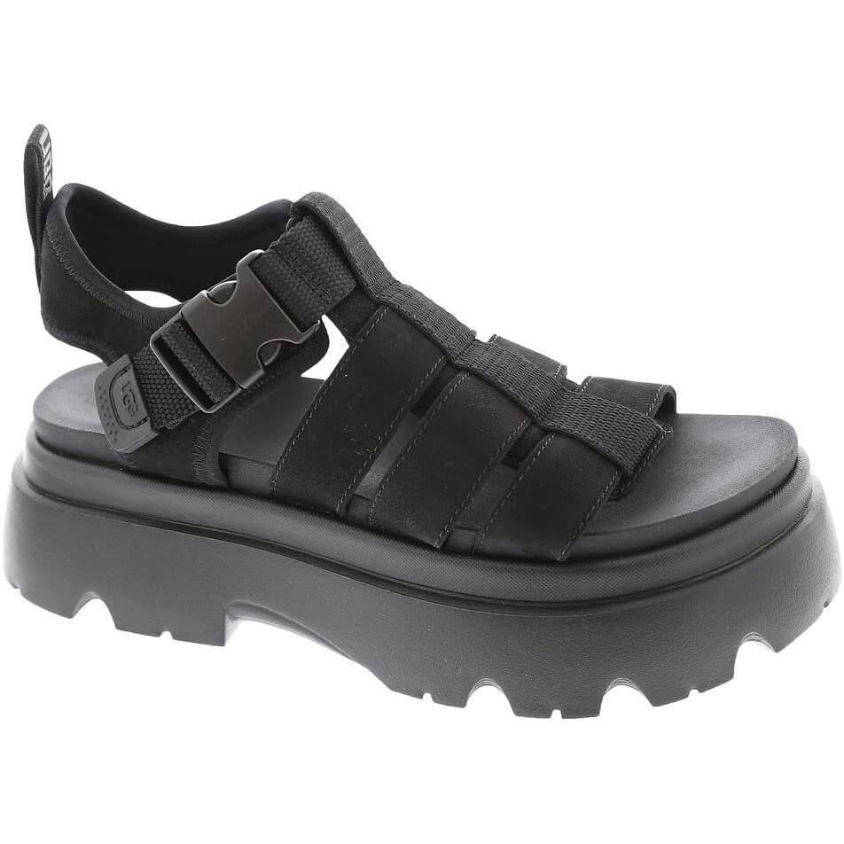 Women`s Shoes Ugg Cora Nubuck Fisherman Platform Sandals 1152698 Black