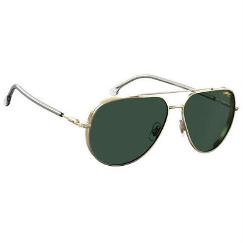 Carrera CA 221/S Loj_qt Gold Crystal Metal Aviator Sunglasses Green Lens