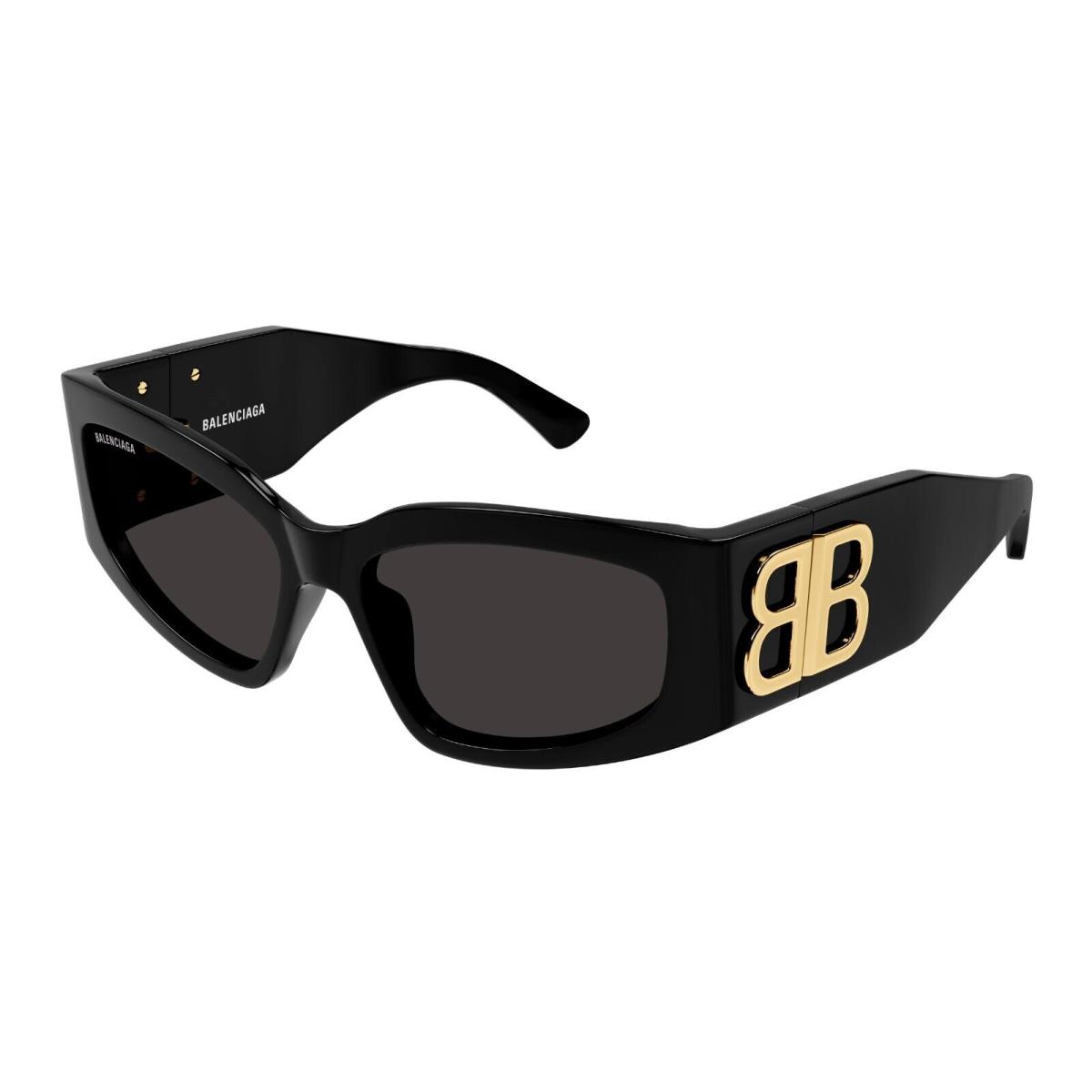 Balenciaga BB0321S Black and Gold/grey 002 Sunglasses