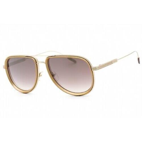 Ermenegildo Zegna EZ0218 32F Sunglasses Gold Frame Gradient Brown Lenses 57mm