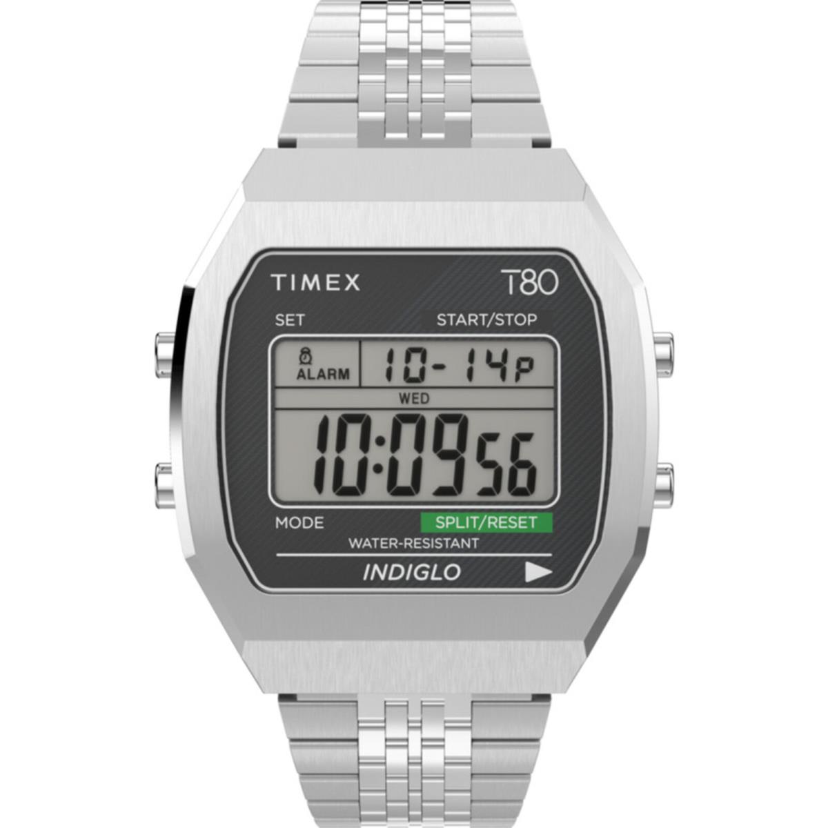 Timex Silver Unisexs Digital Watch T80 TW2V74200