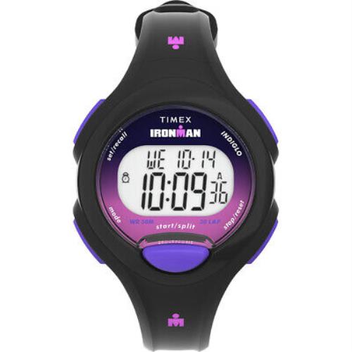 Timex Ironman Women`s Essentials 30 - Black Case - Purple Button TW5M55200