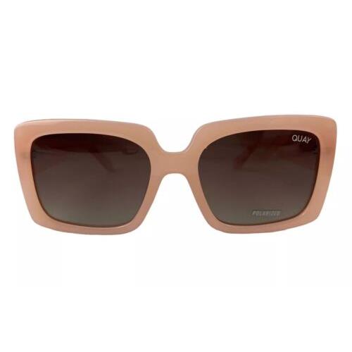 Quay Key Australia Total Vibe Polarized Milky Pink/brown Glam Sunglasses 68776