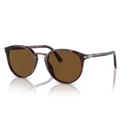 Persol 0PO3210S 24/57 Havana/brown Oval Polarized Men`s Sunglasses