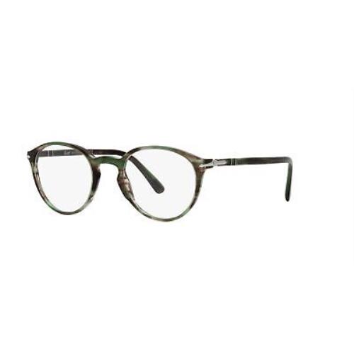 Persol PO3218V 1156 Striped Green Demo Lens Panthos 51 mm Men`s Eyeglasses