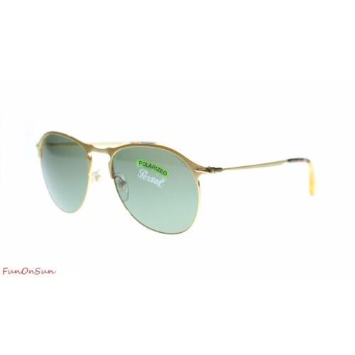 Persol Mens Sunglasses PO7649S 106958 Matte Gold/green Polar Pilot