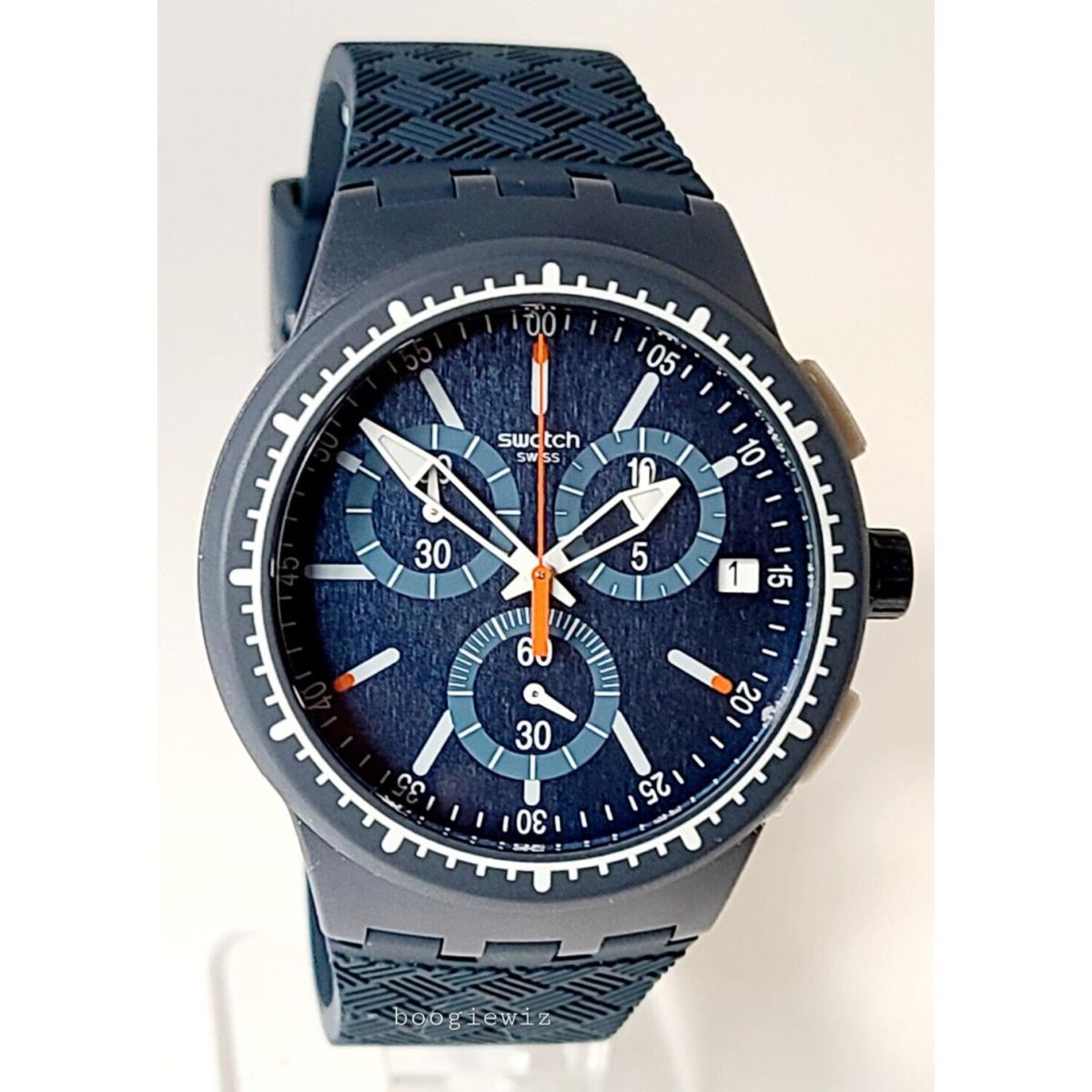 Swatch Swiss Made Gara Blue Men`s Chronograph Watch SUSN410