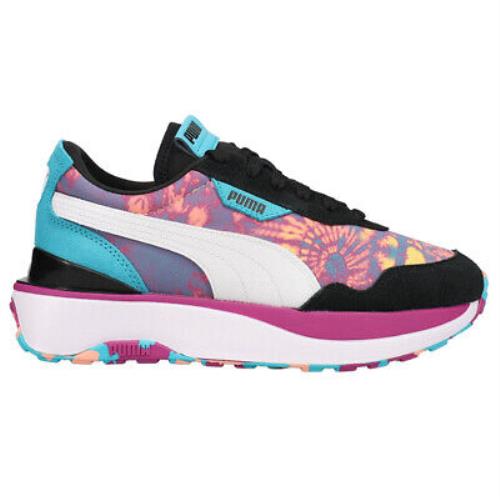 Puma Cruise Rider Tie Dye Womens Blue Pink Sneakers Casual Shoes 375063-02