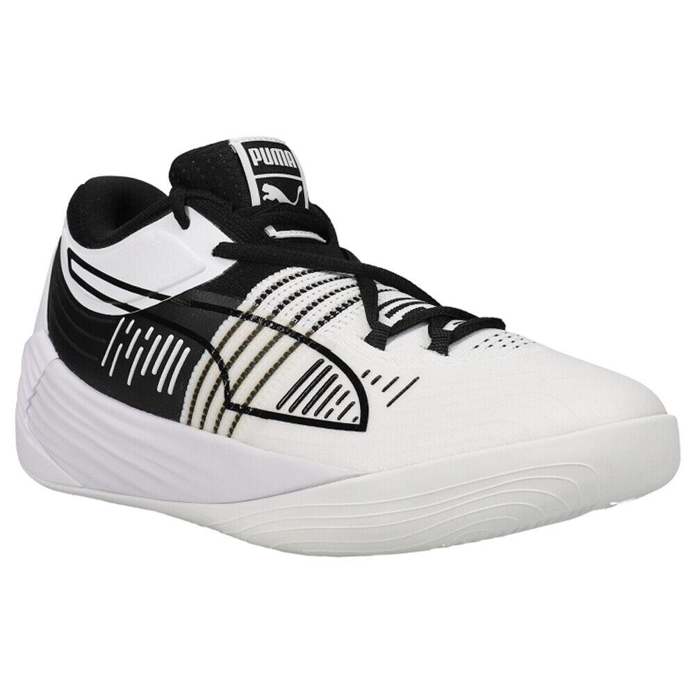 Puma Fusion Nitro Basketball Mens White Sneakers Athletic Shoes 376639-01 - White