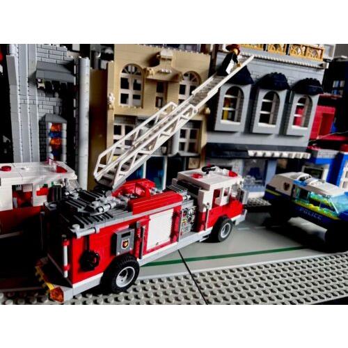 Lego Custom Ladder Fire Truck and Mini-figure Fireman